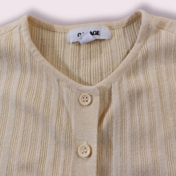 (3/$15)  Garage Courtney Ribbed Cardigan Yellow - Picture 3 of 8